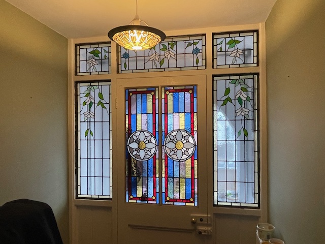 Stained glass door design